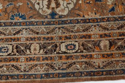 Antique Persian Tabriz Handmade Wool Carpet Size Adjusted 