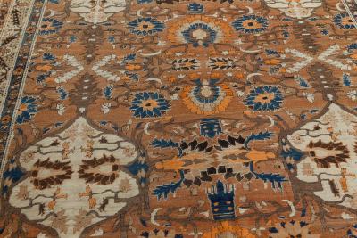 Antique Persian Tabriz Handmade Wool Carpet Size Adjusted 