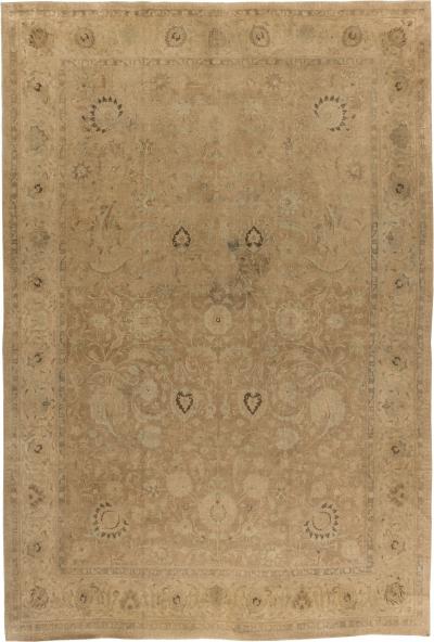 Antique Persian Tabriz Handmade Wool Rug