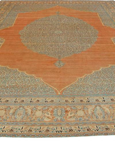 Antique Persian Tabriz Handmade Wool Rug