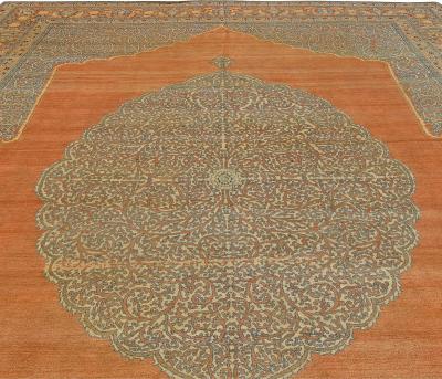 Antique Persian Tabriz Handmade Wool Rug