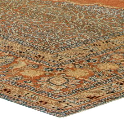 Antique Persian Tabriz Handmade Wool Rug