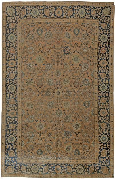 Antique Persian Tabriz Handwoven Wool Rug