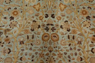 Antique Persian Tabriz Rug in Blue Brown Gold
