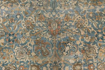 Antique Persian Tabriz Rug in Blue and Brown