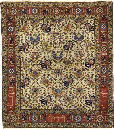 Antique Persian Tabriz Signed Rug 4 4 x 4 10 