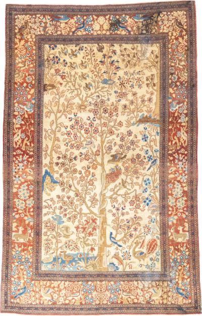 Antique Persian Tehran Rug 4 5 x 7 0 