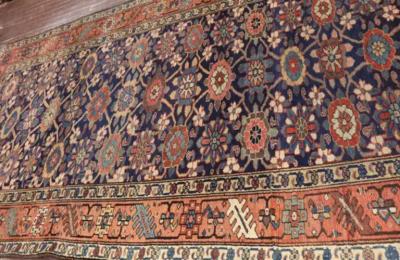 Antique Persian Tribal Bijar Halwai Gallery Carpet