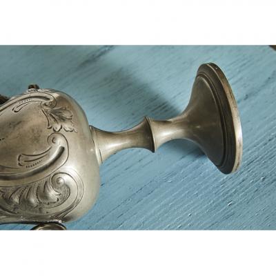 Antique Pewter Garniture Set of Presentation Cups