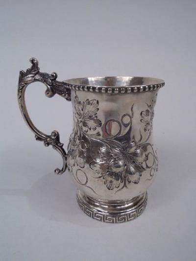 Antique Philadelphia Victorian Classical Coin Silver Baby Cup