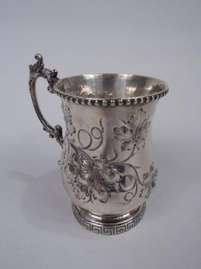 Antique Philadelphia Victorian Classical Coin Silver Baby Cup