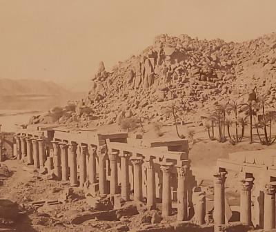 Antique Photograph of Egyptian Colonnade circa 1860