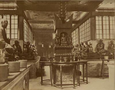Antique Photograph of an Interior of a Temple