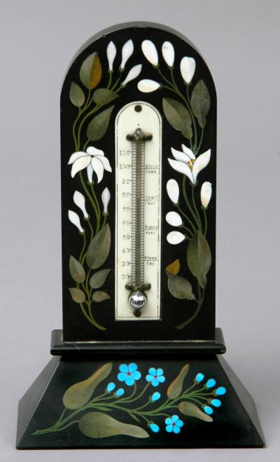 Antique Pietre Dura Thermometer Circa 1860 Grand Tour I