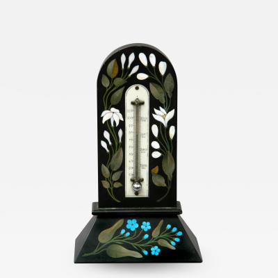 Antique Pietre Dura Thermometer Circa 1860 Grand Tour I