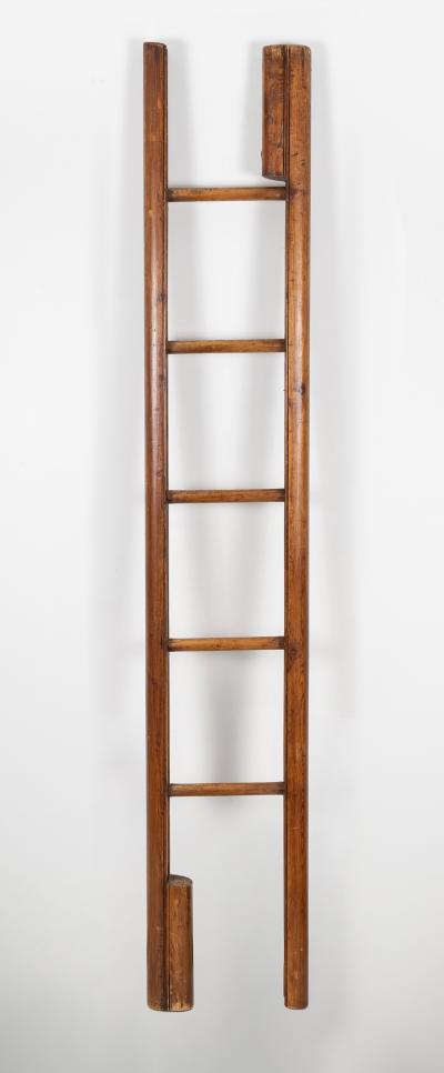 Antique Pine Library Pole Ladder