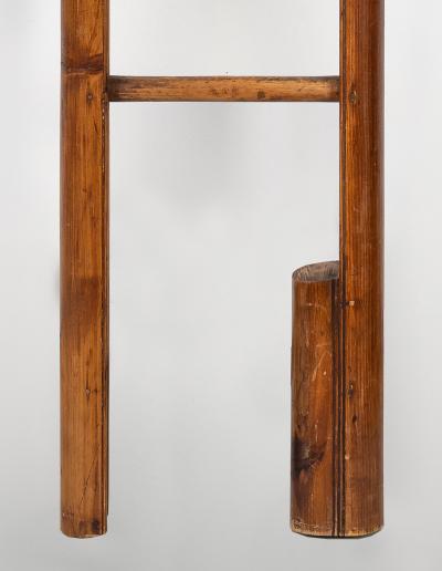 Antique Pine Library Pole Ladder