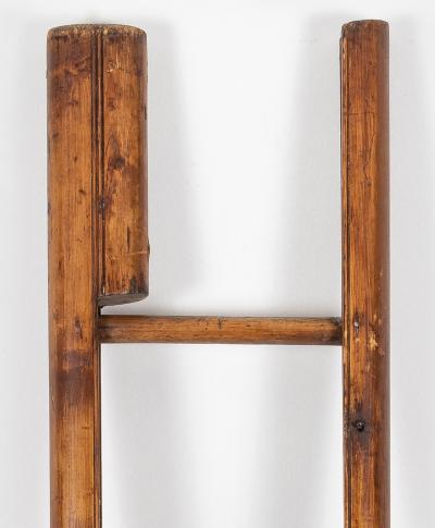 Antique Pine Library Pole Ladder