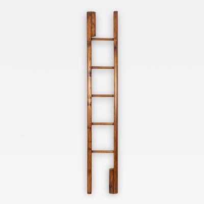 Antique Pine Library Pole Ladder