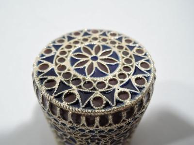 Antique Plique a Jour Beaker in Rich Blue and Red