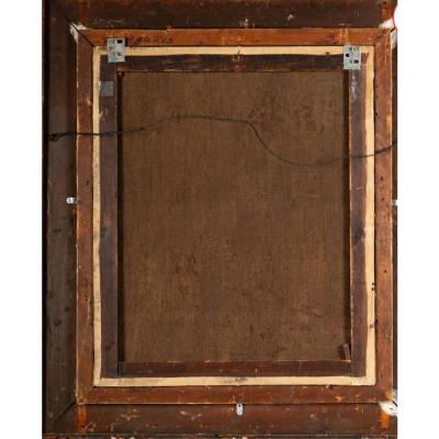 Antique Portrait Oil Painting of a Boy With Dog