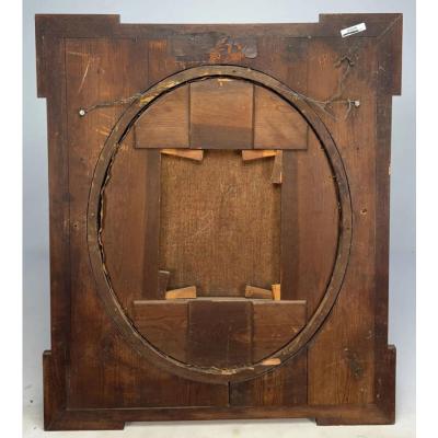 Antique Portrait Oil Painting on Canvas in Burl Walnut Frame