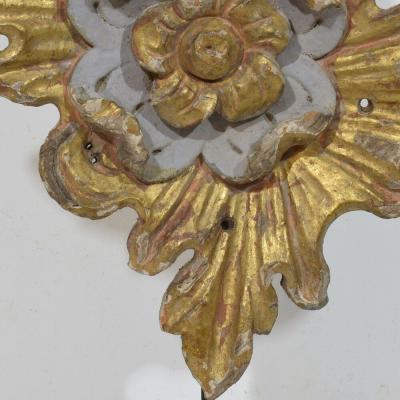 Antique Portuguese Baroque Carved Wooden Ornament Circa 1750