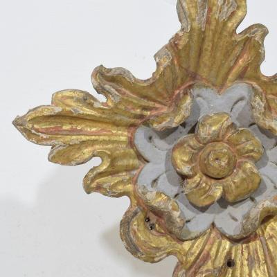 Antique Portuguese Baroque Carved Wooden Ornament Circa 1750