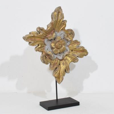 Antique Portuguese Baroque Carved Wooden Ornament Circa 1750