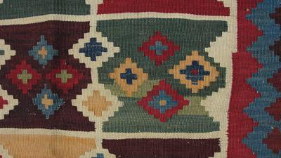 Antique Qashqai Caucasian Kilim Rug 410 x 9
