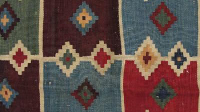 Antique Qashqai Caucasian Kilim Rug 410 x 9