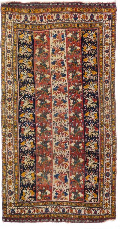 Antique Qashqai Rug 3 7 x 7 1 