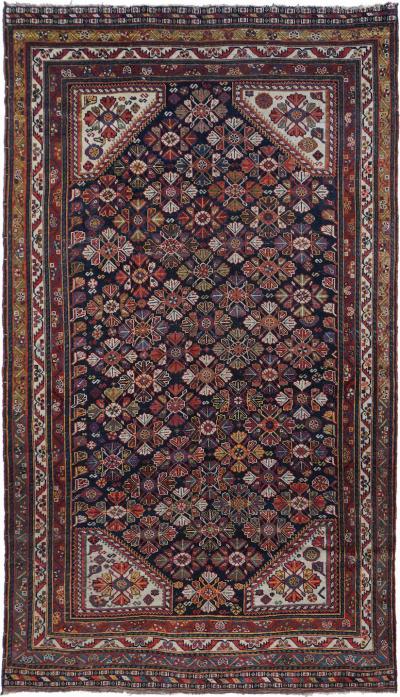 Antique Qashqai Rug 4 6 x 8 2 