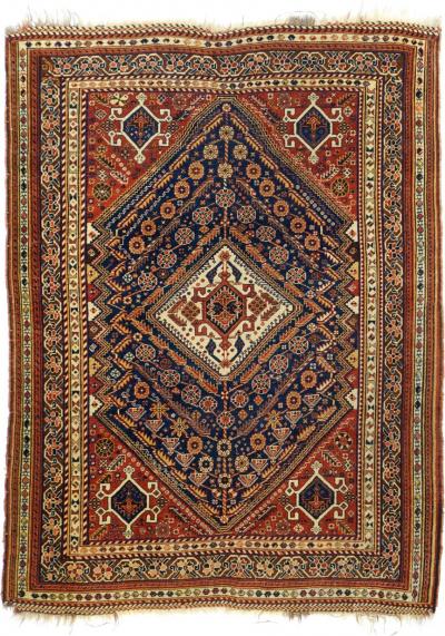 Antique Qashqai Rug 4 8 x 6 2 