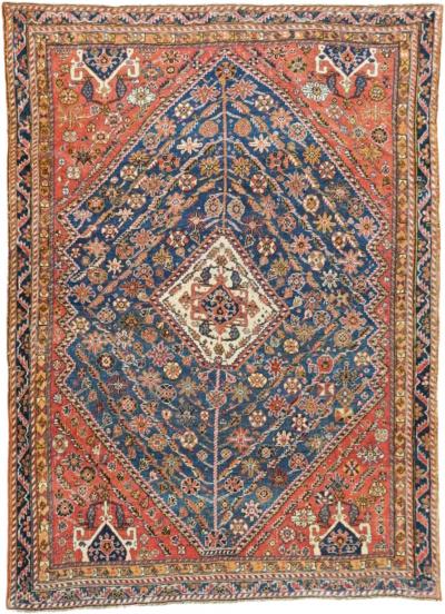 Antique Qashqai Rug 4 9 x 6 8 