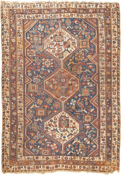 Antique Qashqai Rug 6 2 x 8 11 