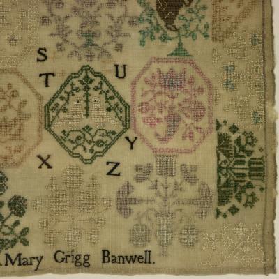 Antique Quaker Sampler 1809 Mary Grigg Banwell