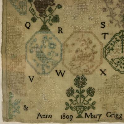 Antique Quaker Sampler 1809 Mary Grigg Banwell