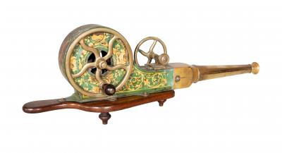 Antique Regency Brass And Painted Tole Fireplace Bellows