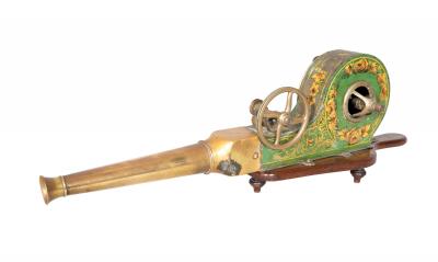 Antique Regency Brass And Painted Tole Fireplace Bellows