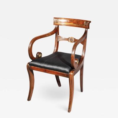 Antique Regency Klismos Armchair or Desk Chair