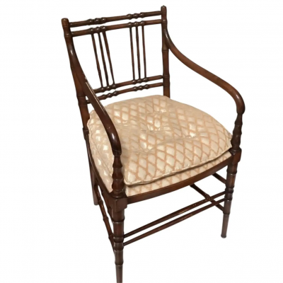 Antique Regency Style Faux Bamboo Arm Chair