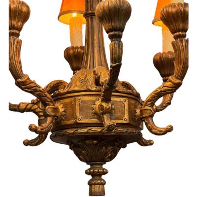 Antique Regency Style Giltwood Chandelier