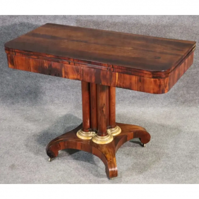 Antique Regency Style Rosewood Giltwood Console Game Table