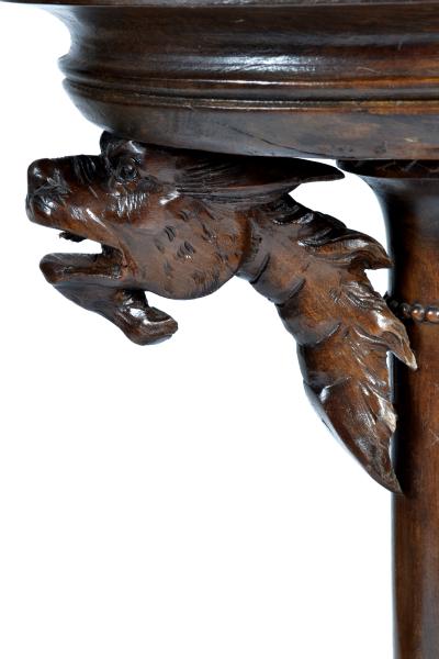 Antique Renaissance Revival Walnut Pedestal Stand France 19th Century