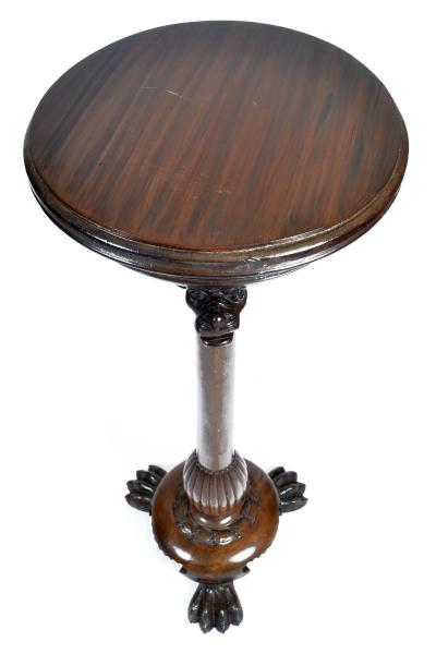 Antique Renaissance Revival Walnut Pedestal Stand France 19th Century