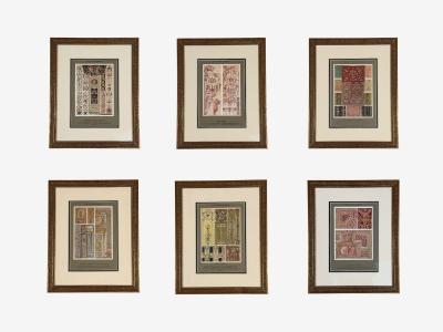 Antique Renaissance Six Framed Antique Ornament Prints 20th C 