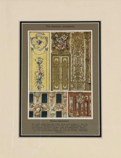 Antique Renaissance Six Framed Antique Ornament Prints 20th C 