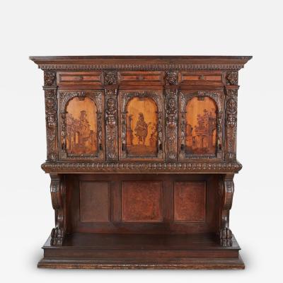 Antique Renaissance Style Marquetry Inlaid Cupboard