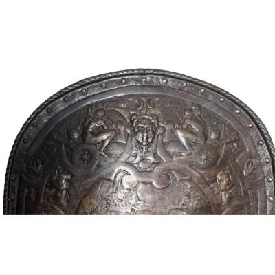 Antique Renaissance Style Relief Shield W Roman Soldiers